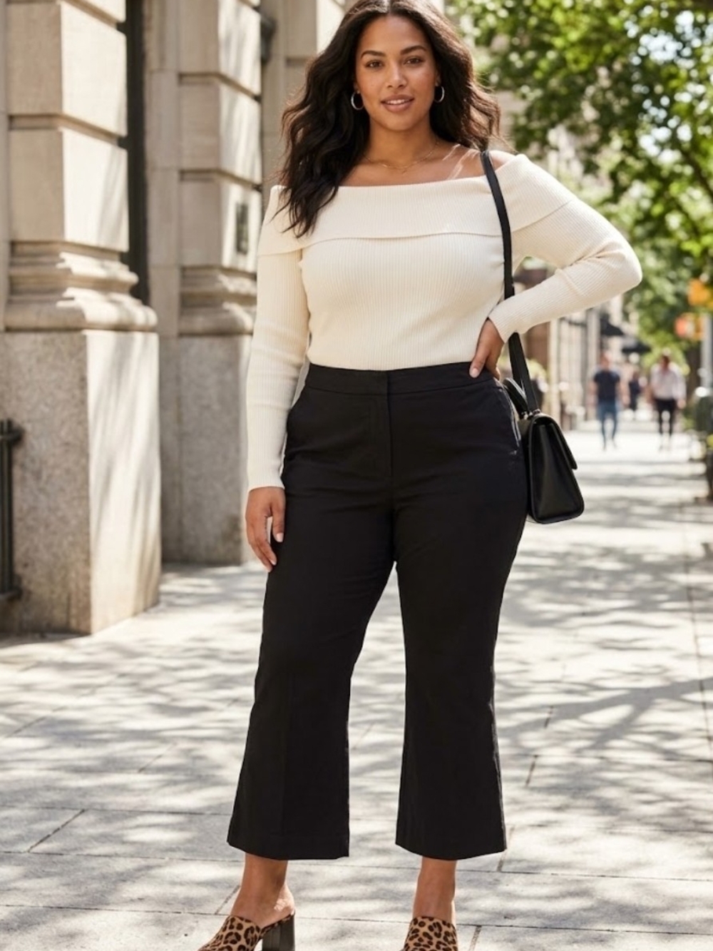 J. Crew Classic Black Cropped Kick Flare Pants Size 18